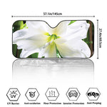 White Amaryllis Print Car Windshield Sun Shade