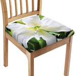 White Amaryllis Print Chair Cushion Cover
