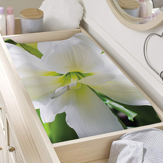 White Amaryllis Print Changing Pad Cover