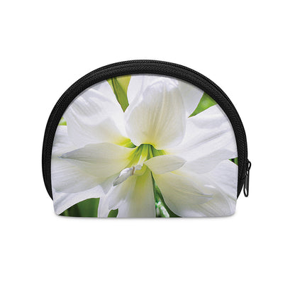 White Amaryllis Print Coin Purse