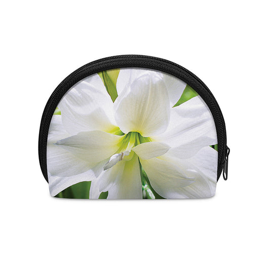 White Amaryllis Print Coin Purse