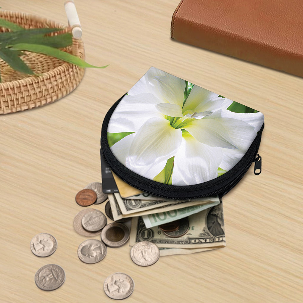 White Amaryllis Print Coin Purse