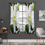 White Amaryllis Print Curtain