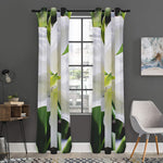 White Amaryllis Print Curtain