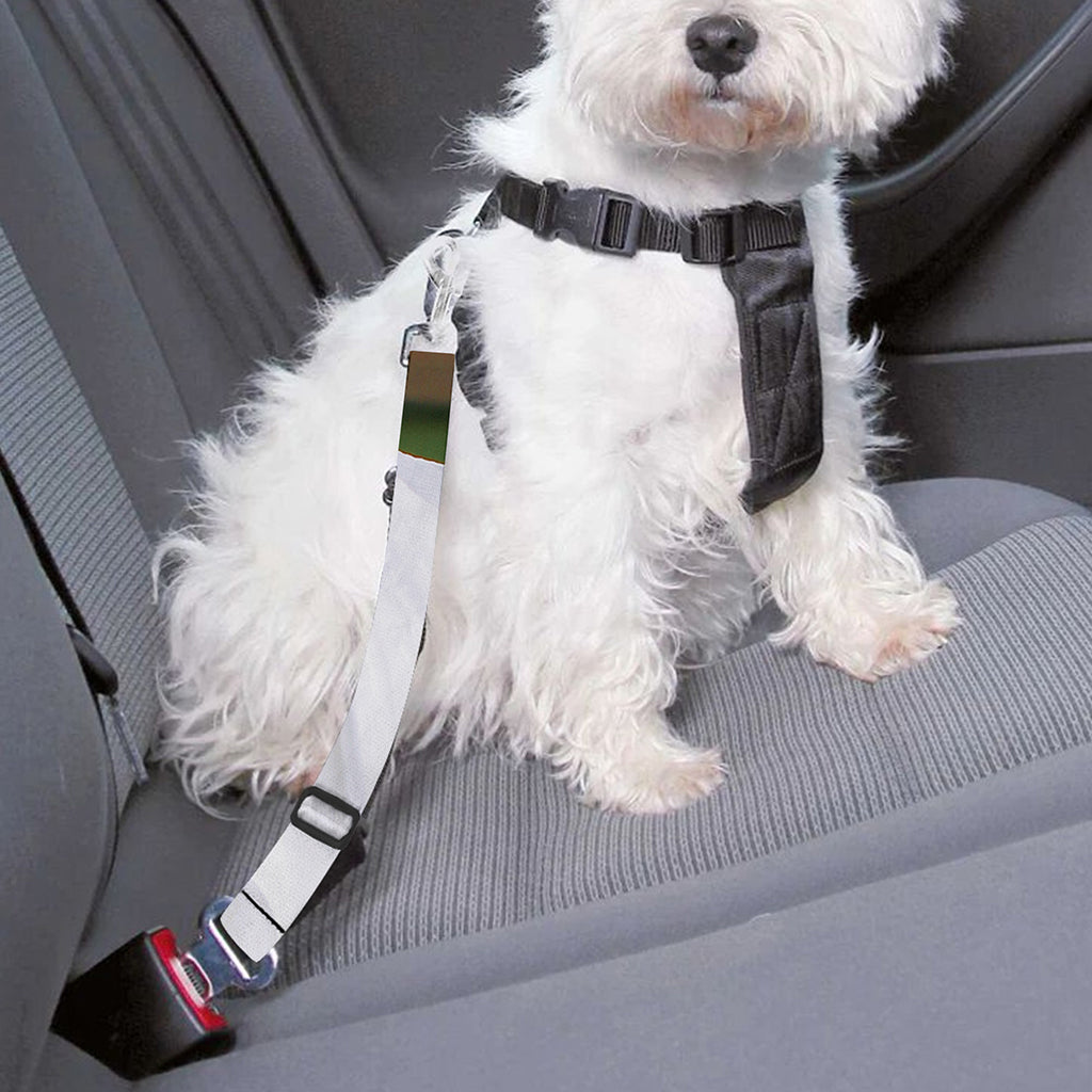 White Amaryllis Print Dog Seat Belt