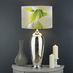 White Amaryllis Print Drum Lamp Shade