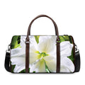 White Amaryllis Print Duffel Bag