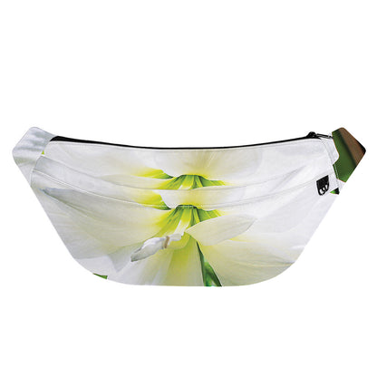 White Amaryllis Print Fanny Pack