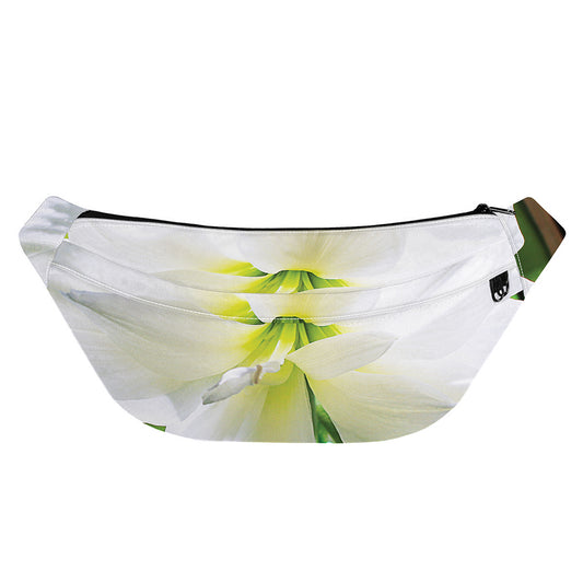 White Amaryllis Print Fanny Pack