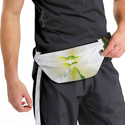 White Amaryllis Print Fanny Pack