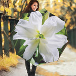White Amaryllis Print Foldable Umbrella