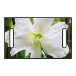 White Amaryllis Print Golf Cart Seat Cover