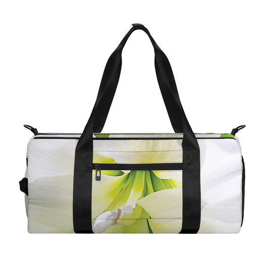 White Amaryllis Print Gym Bag
