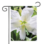 White Amaryllis Print House Flag