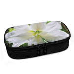 White Amaryllis Print Insulin Cooler Travel Case