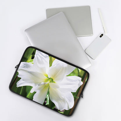White Amaryllis Print Laptop Sleeve