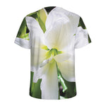 White Amaryllis Print Men's Sports T-Shirt