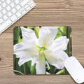 White Amaryllis Print Mouse Pad