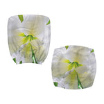 White Amaryllis Print Office Chair Cover