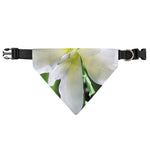 White Amaryllis Print Over The Collar Dog Bandana