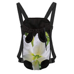 White Amaryllis Print Pet Carrier Backpack