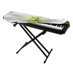 White Amaryllis Print Piano Keyboard Cover