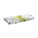White Amaryllis Print Piano Keyboard Cover