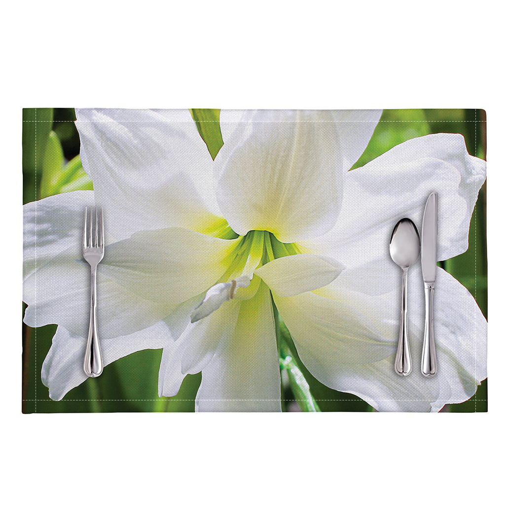 White Amaryllis Print Placemat