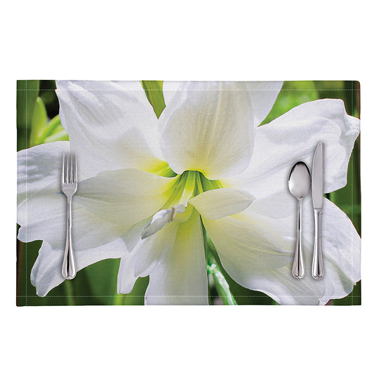 White Amaryllis Print Placemat