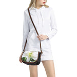 White Amaryllis Print Saddle Bag