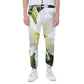 White Amaryllis Print Joggers