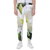 White Amaryllis Print Scuba Joggers