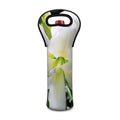 White Amaryllis Print Single Neoprene Wine Tote