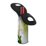 White Amaryllis Print Single Neoprene Wine Tote