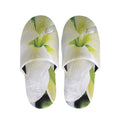 White Amaryllis Print Slippers