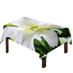 White Amaryllis Print Tablecloth