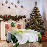 White Amaryllis Print Tablecloth