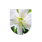 White Amaryllis Print Toilet Lid Cover