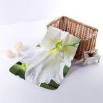 White Amaryllis Print Towel