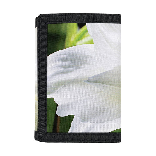 White Amaryllis Print Trifold Wallet