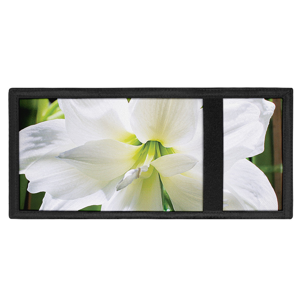 White Amaryllis Print Trifold Wallet