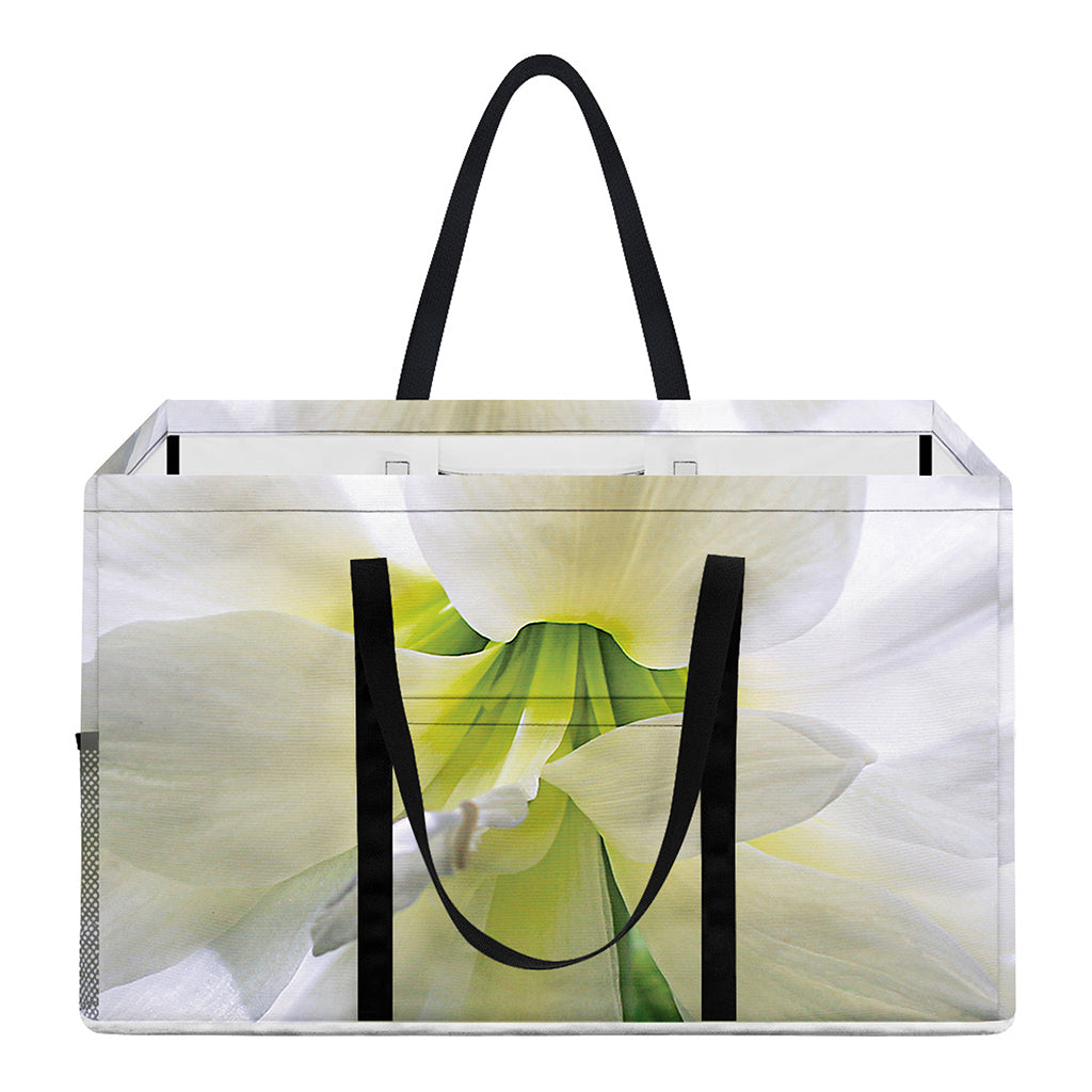 White Amaryllis Print Utility Tote Bag