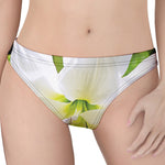 White Amaryllis Print Women's Thong