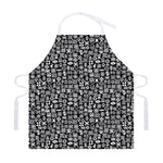 White And Black Adinkra Symbols Print Adjustable Apron