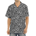 White And Black Adinkra Symbols Print Aloha Shirt