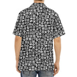 White And Black Adinkra Symbols Print Aloha Shirt