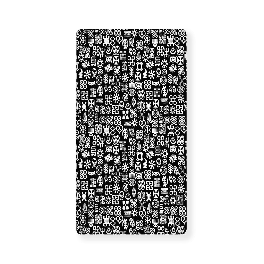 White And Black Adinkra Symbols Print Baby Crib Sheet