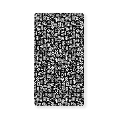White And Black Adinkra Symbols Print Baby Crib Sheet