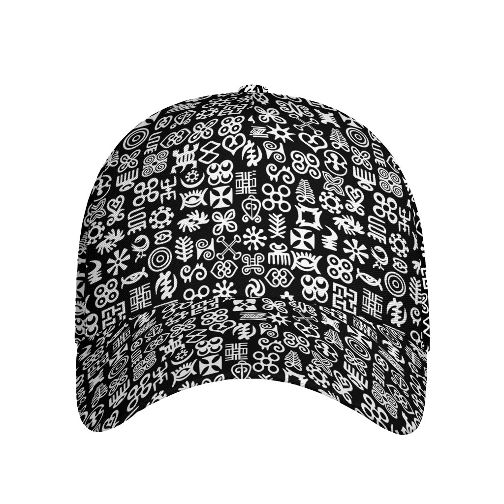 White And Black Adinkra Symbols Print Baseball Cap