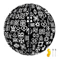 White And Black Adinkra Symbols Print Basketball